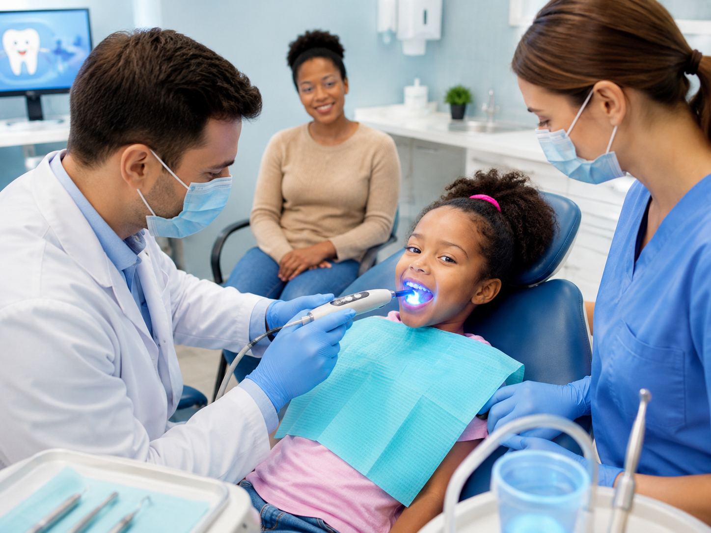 Child patient at the dental clinic