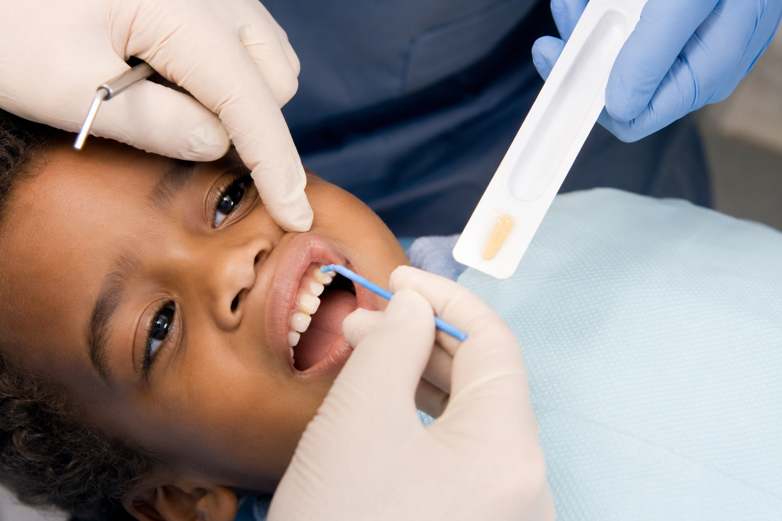 Happy child after dental treatment