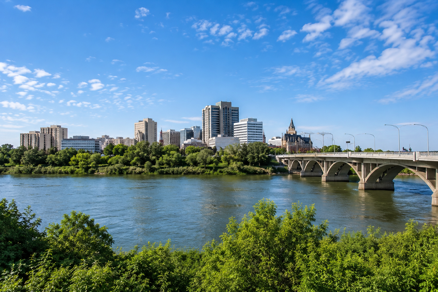 Aerial view of Saskatoon