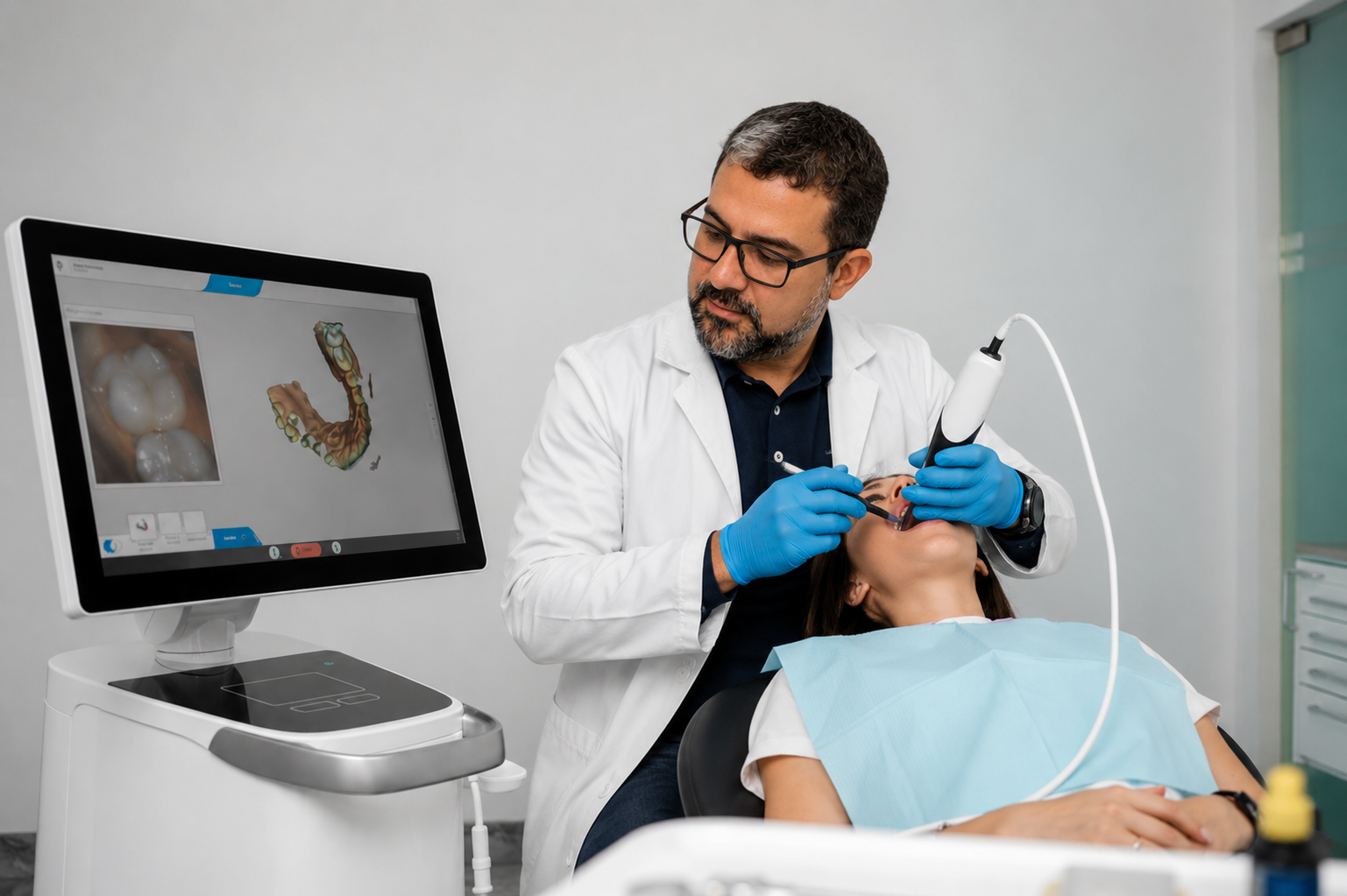 Dentist with patient